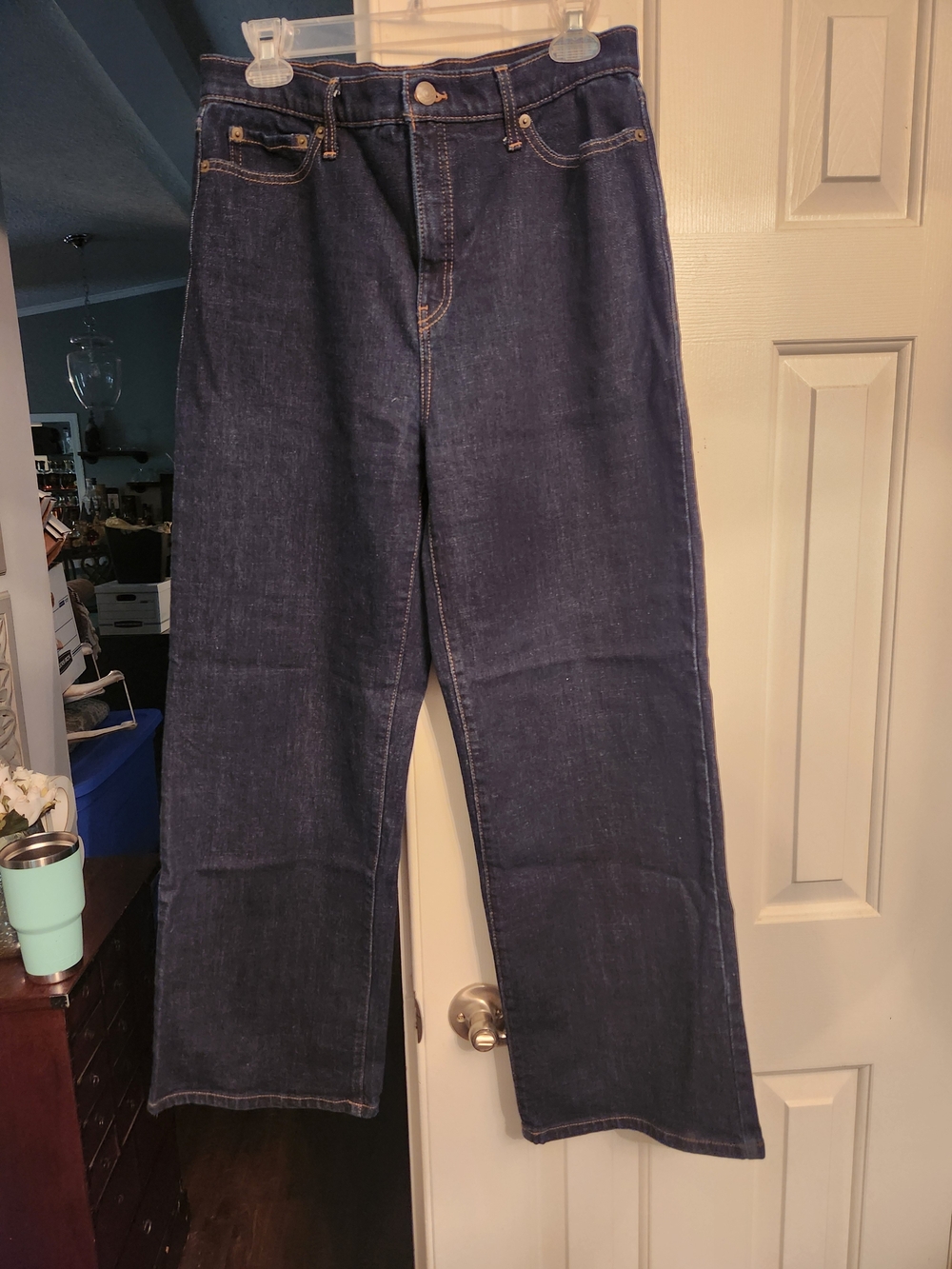 Banana Republic Dark Indigo Ultra High-Rise Wide Leg Jeans